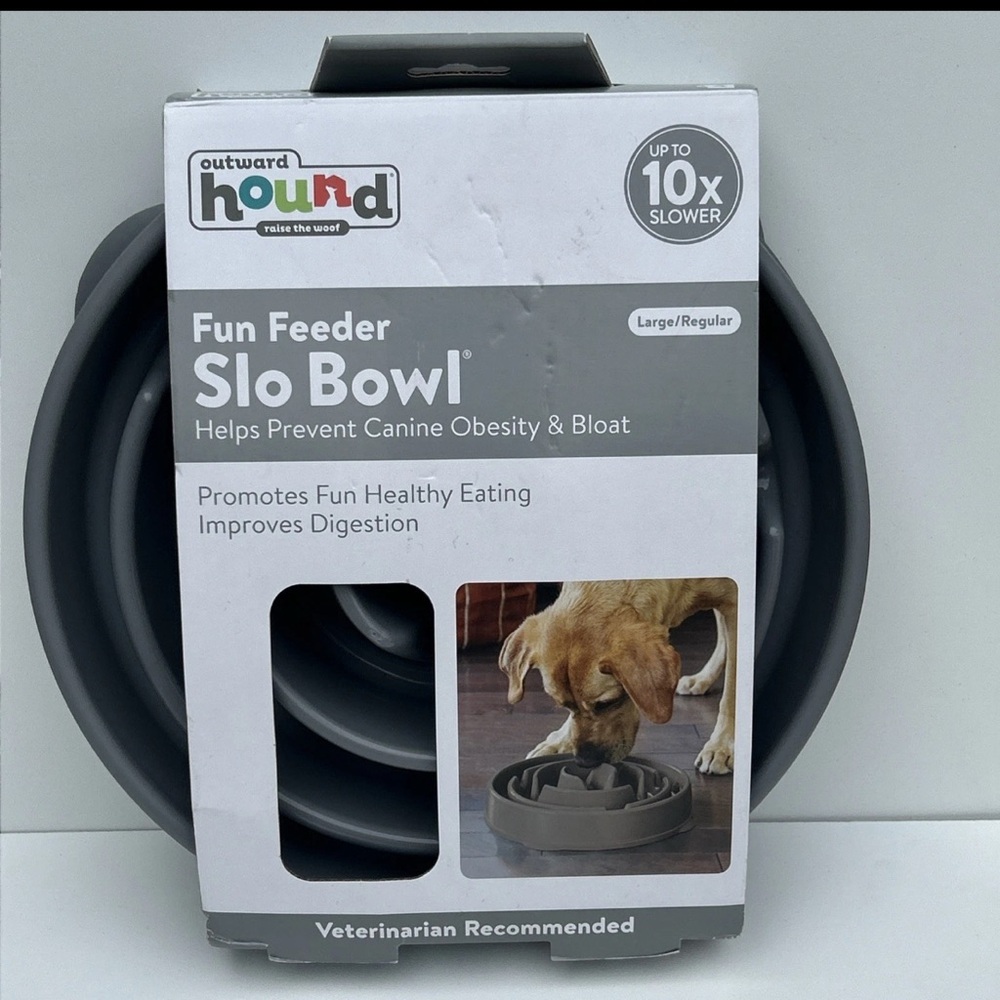 New Sz Large Outward Hound Fun Feeder Slo Slow Bowl Prevent Dog Obesity & Bloat